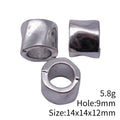 Hammered Large-Hole Tube Bead In Antique Silver For Jewelry Making view 3