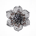 Leaf Crystal Two Designs Metal Brooch Pin 4 x 4.5 cm view 6