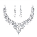 Black Silver Tone Horse Crystal Five Designs Metal Necklace and Earring Set view 5