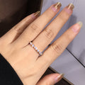 Gold Marquise Round Alternating CZ Band Finger Ring view 3