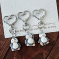 Flocked Penguin Heart-Clasp Charms in Three Distinct Poses view 5