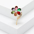 Faceted Petal Flower Brooch with Curved Crystal Stem view 7