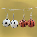 Resin Soccer And Basketball Ball Dangle Earrings 2 Styles view 2