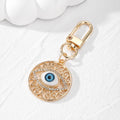 Gold and Silver Tone Openwork Rhinestone Evil Eye Clip Keychains view 6