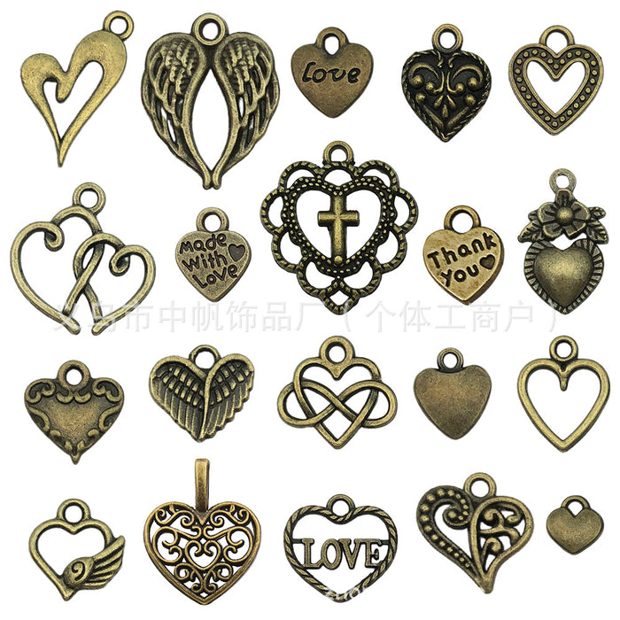 Gold-Tone Heart Metal Charms with 26 Listed Options