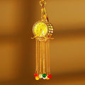 Illuminated Round Fan Keychain With Multicolor Bead Chain Tassels view 6