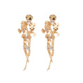 Floral Crystal Drop Earrings In Silver And Gold Tones view 5