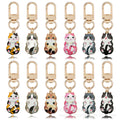 Sitting Cat Charm Keychains With Gold-Tone Swivel Clasps view 5