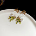 Rose Flower Rhinestone Earrings And Necklace Color Styles view 10