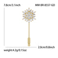 Long Snowflake Stick Pin with Clear Crystal Petals view 6