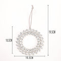 Rhinestone Leaf Wreath Hanging Ornament Metal Tree Charm view 5
