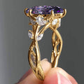 Marquise Solitaire Leaf Vine Ring In Five Center Colors view 5