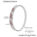 Zircon Pave Stainless Steel Hinge Bangles Gold Or Steel view 9