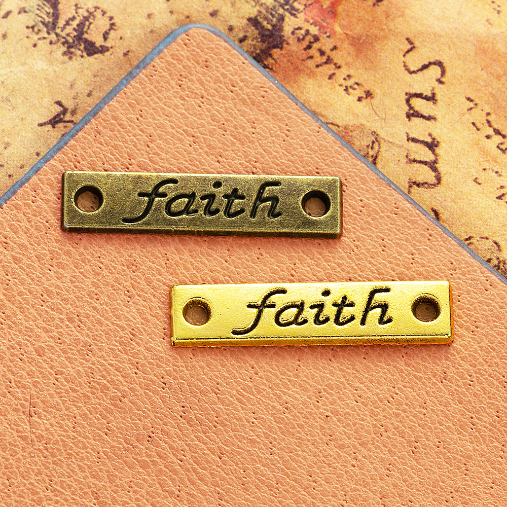 26x6mm Faith Double-Hole Bar Connector Charm