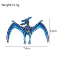 Green Gold Tone Winged Dragon Enamel Two Designs Metal Brooch Pin view 2