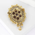 Vintage Style Cameo Portrait Brooch In Silver And Gold Tones view 4