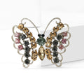 Openwork Butterfly Crystal Brooch in Soft Multicolor Tones view 2