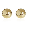 Large Polished Dome Ball Stud Earrings Gold Silver view 5
