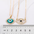 Gold Tone Crystal Evil Eye Pendant Necklaces in Two Designs view 3