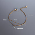 Gold Dual Layer O and S Chain Bracelet with CZ Drop view 2