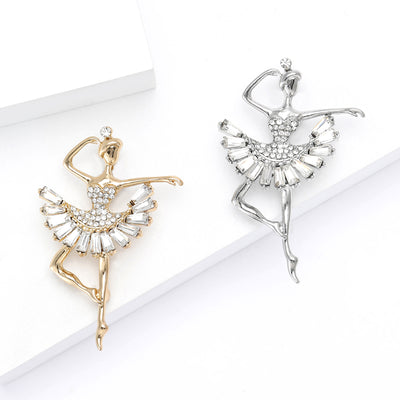 ballerina figure brooch shown from the front