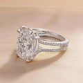 Silver Tone Large Rectangle Clear Double Band Ring 6-10 view 5