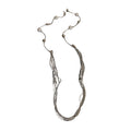 Long Multi-Strand Silver Snake Chain Pearl Station Necklace view 5