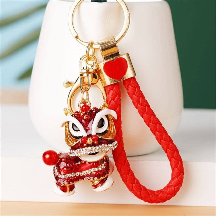 Braided Wrist Strap Keychains with Forty Auspicious Charm Designs