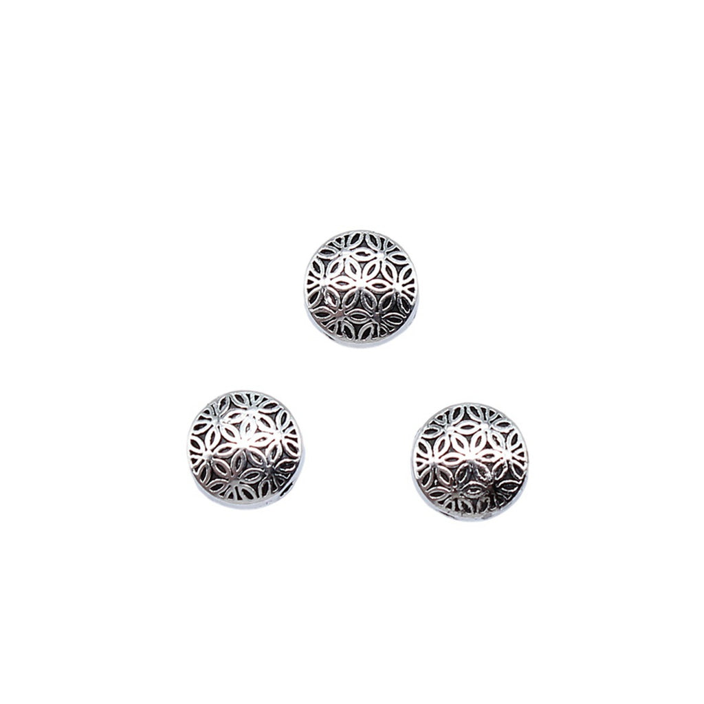 9x9mm 1.5g Multicolor Zinc Alloy Round Flower Spacer Beads for Bracelet Necklace DIY Jewelry Making