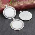 Round 25 mm Metal Pendant Tray Settings in Two Antique Finishes view 3