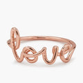Rose Gold Tone Cursive Love Script Open Band Metal Ring view 2