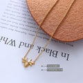 Gold Bee Pendant Necklace With Cat Eye Stone Cable Chain view 2