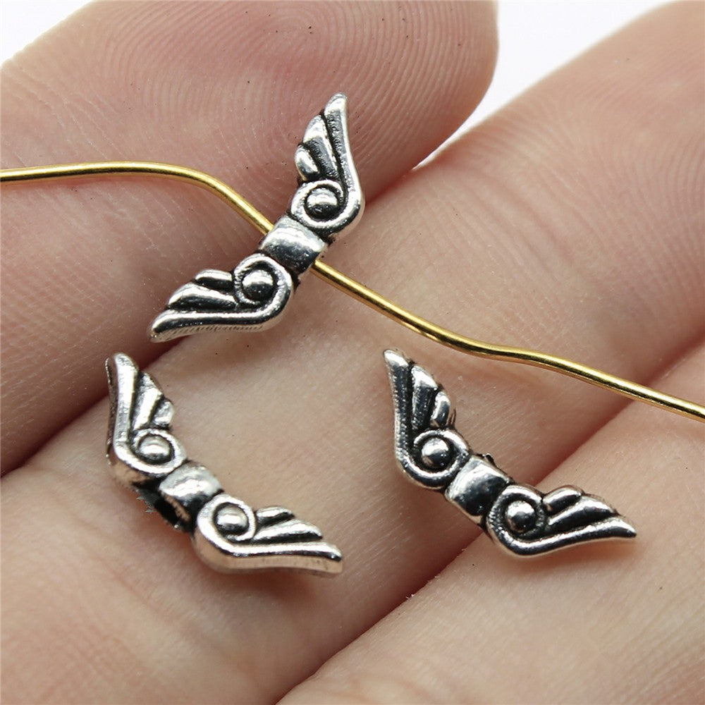 16x5mm 0.6g Multicolor Zinc Alloy Wing Spacer Beads for Bracelet Necklace DIY Jewelry Making