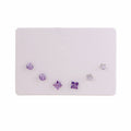 Six-Pair Purple Mixed Shape Clear Accent Small Stud Set view 5