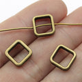 11x11x3mm 1g Multicolor Zinc Alloy Hollow Rectangle Loose Metal Beads for Bracelet Necklace DIY