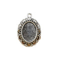 Oval Beaded Lace Pendant Trays in Three Metal Finishes view 5