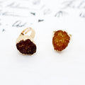 Gold Tone Irregular Druzy Adjustable Open Rings in Two Colors view 4