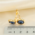 Double Blue Evil Eye Adjustable Open Rings in Gold and Silver Tone view 2