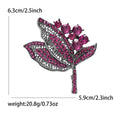 Crystal Leaf Cluster Brooch with Layered Openwork Foliage view 6
