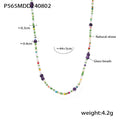 Multicolor Glass Seed Bead Necklace Purple Natural Stone Accents view 6