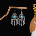 Forty-Three Bohemian Bead Feather and Tassel Hook Earrings view 3