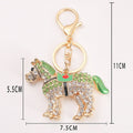 Rhinestone Horse Keychain Gold Clasp Five Color Options view 3