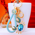 Crystal Crab Keychains with Matching Cords and Loose Braided Loops view 1