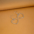 Gold and Silver Minimalist Open Heart Long Hook Earrings view 4