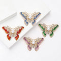 Enamel Butterfly Brooch with Pearl Center and Crystals view 3
