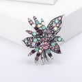 Leaf Bouquet Crystal Brooch in Four Jewel Tone Palettes view 7