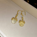 Gold and Silver Tone Cat Eye Crystal Hook Earrings view 7