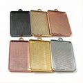 Rectangular Double Sided Bezel Pendant Trays in Six Finishes view 1
