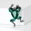Crystal Frog Brooch With Raised Legs for Jackets Scarves and Lapels view 5