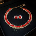 Thirteen Crystal Necklace And Stud Earring Sets In Assorted Colors view 7
